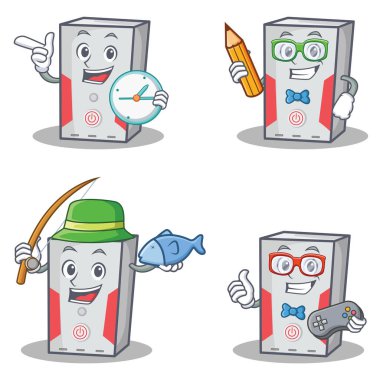 Oyun Balıkçılık saat öğrenci ile bilgisayar karakter kümesi