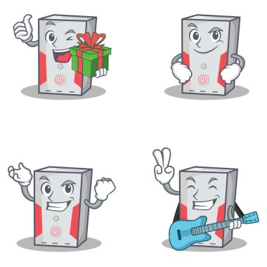 Başarılı gitar sırıtışları hediye ile bilgisayar karakter kümesi