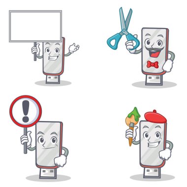 Bring kurulu Kuaför işareti sanatçı ile flashdisk karakteri ayarla