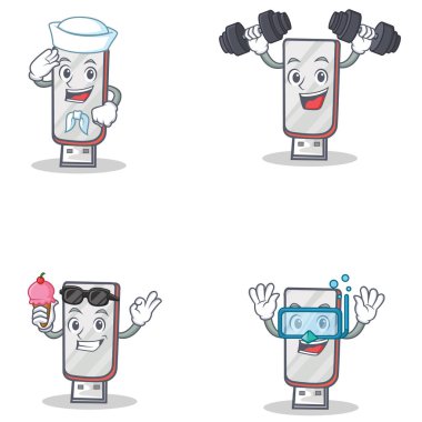 Flashdisk karakterini denizci fitness dalış dondurma ile ayarlamak