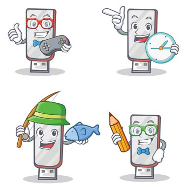 Oyun saati balıkçılık öğrenci ile flashdisk karakteri ayarla