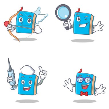 Aşk tanrısı Dedektif hemşire geek ile mavi kitap karakteri ayarla