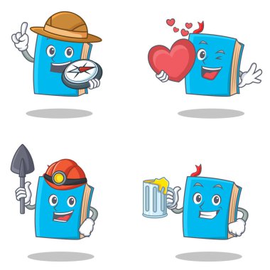 Explorer kalp madenci suyu ile mavi kitap karakteri ayarla