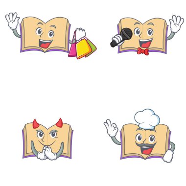 Alışveriş karaoke şeytan chef ile açık kitap karakter kümesi