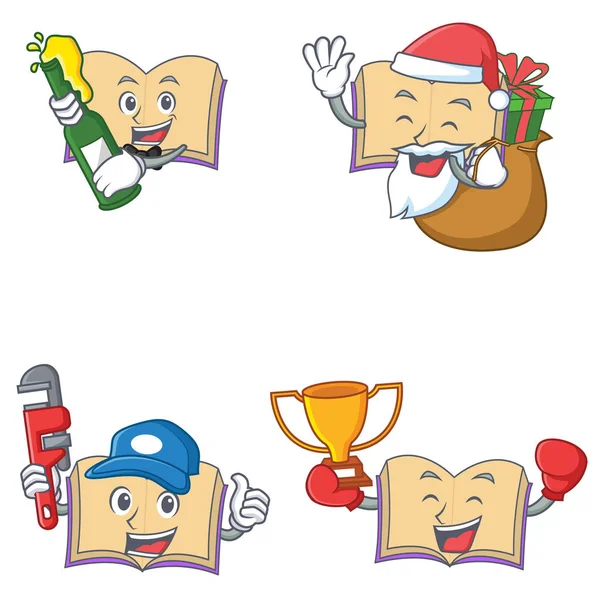 Bira Hediyelik tesisatçı kazanan açık kitap karakter kümesi