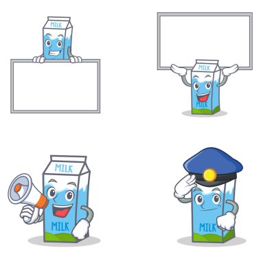 Yönetim Kurulu megafon polis ile süt kutusu karakteri ayarla