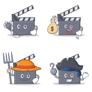 Doktor para torbası çiftçi korsan ile film clapper karakteri ayarla