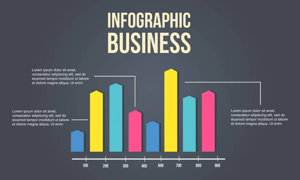 Infographie business design graphique coloré — Image vectorielle