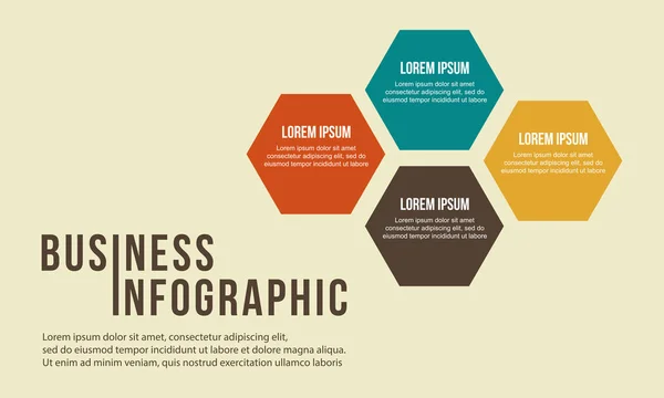 Business Infographie étape conception de concept — Image vectorielle