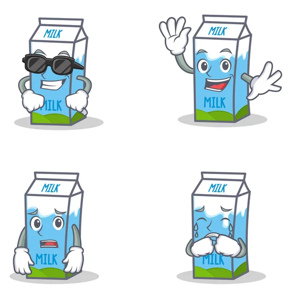 Serin sallayarak korkmuş ağlıyor ile süt kutusu karakter kümesi