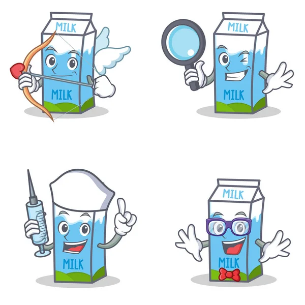 Aşk tanrısı Dedektif hemşire geek ile süt kutusu karakter kümesi