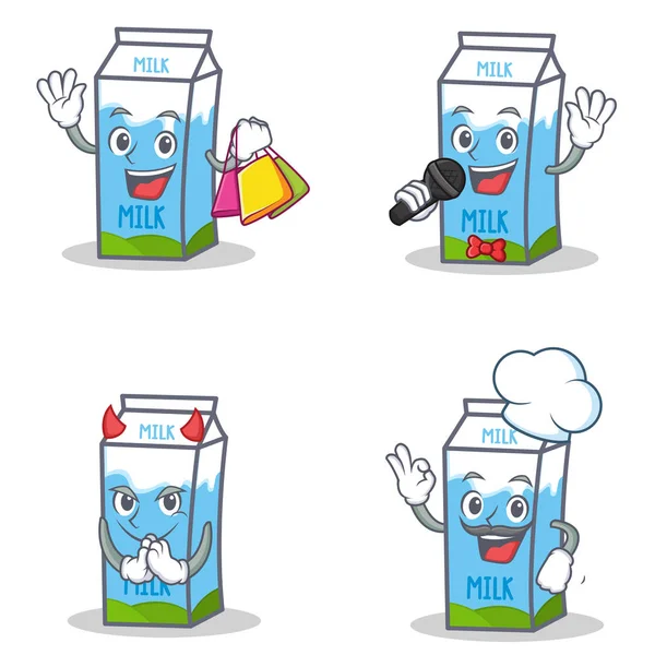 Alışveriş karaoke şeytan Şef ile süt kutusu karakteri ayarla