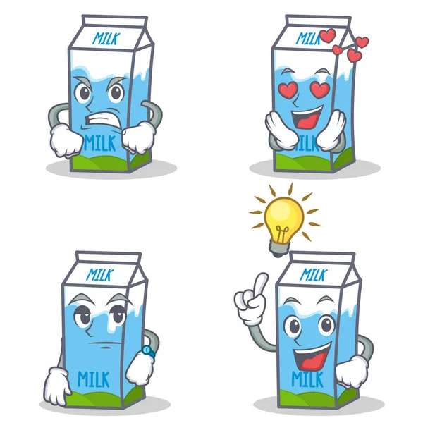 Fikir bekleyen öfkeli sevgi ile süt kutusu karakterini ayarlamak