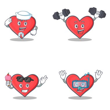 Denizci fitness dalış dondurma ile kalp karakterini ayarlamak