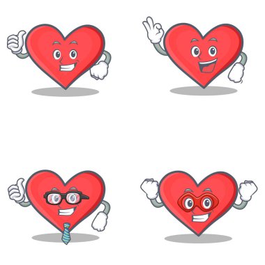 Gurur iyi işadamı kahraman ile kalp karakter kümesi