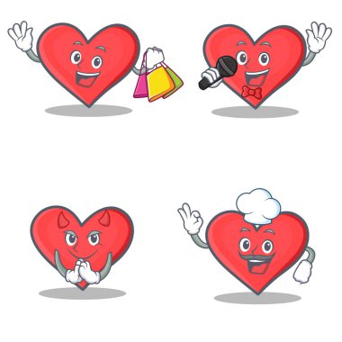 Alışveriş karaoke şeytan Şef ile kalp karakteri ayarla