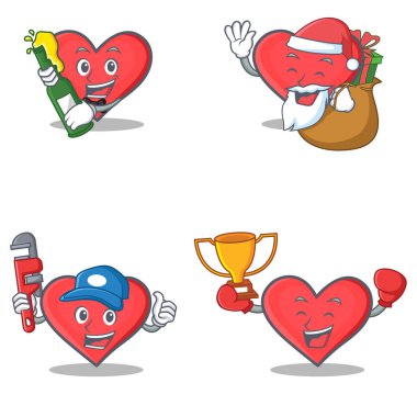 Bira Noel Baba hediye tesisatçı kazanan ile kalp karakteri ayarla