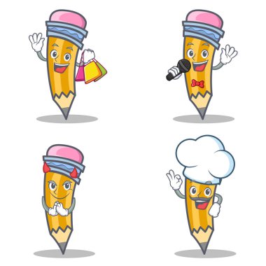 Alışveriş karaoke şeytan Şef ile kalem karakteri ayarla