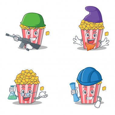 Ordu elf Profesör mimar ile patlamış mısır karakter kümesi