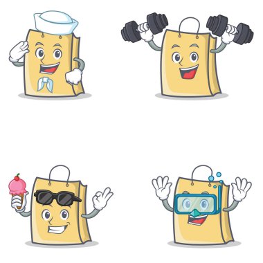 Denizci fitness dalış dondurma ile çanta karakterini ayarlamak