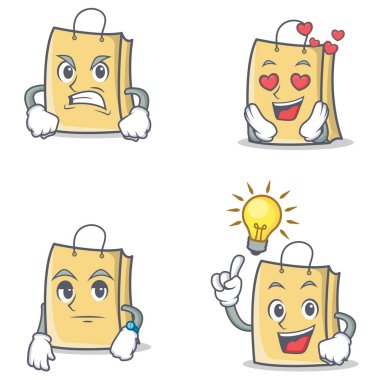 Fikir bekleyen öfkeli sevgi ile çanta karakterini ayarlamak