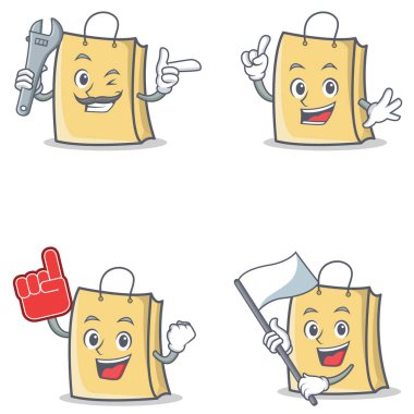 Mekanik Köpük parmak bayrağı ile çanta karakteri ayarla