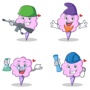 Pamuk şeker karakter kümesi ordu elf Profesör mimar ile