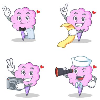 Pamuk şeker karakter garson menü fotoğraf ile dürbün