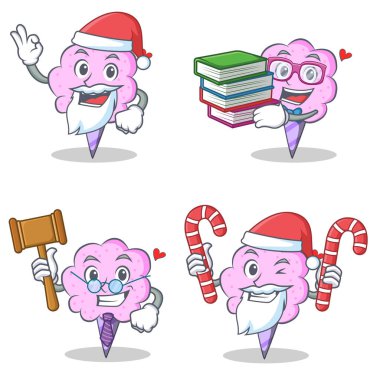 Pamuk şeker karakter kümesi Noel kitap yargıç şekerle