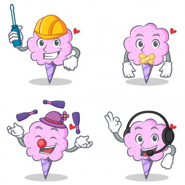 Pamuk şeker karakter kümesi ile otomotiv sessiz hokkabazlık kulaklık