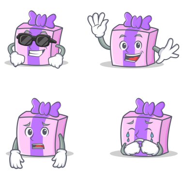 Serin sallayarak korkmuş ağlıyor ile hediye karakter kümesi