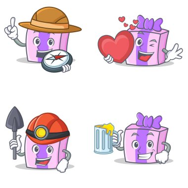 Explorer kalp madenci suyu ile hediye karakter kümesi