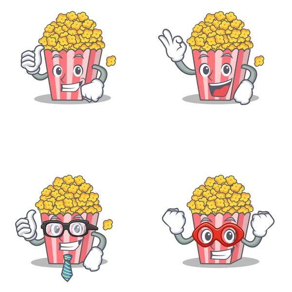 Patlamış mısır karakteri ile gurur iyi işadamı kahraman kümesi