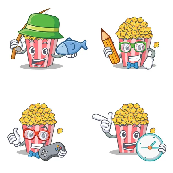 İle öğrenci oyun saat balıkçılık patlamış mısır karakter kümesi