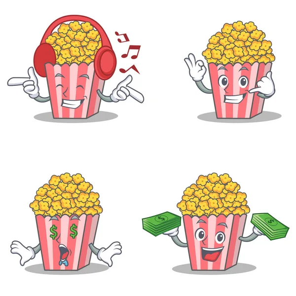 Dinleme ile patlamış mısır karakter kümesi ara beni para göz