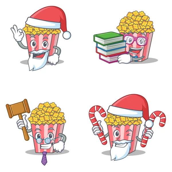 Santa boook yargıç şeker ile patlamış mısır karakter kümesi