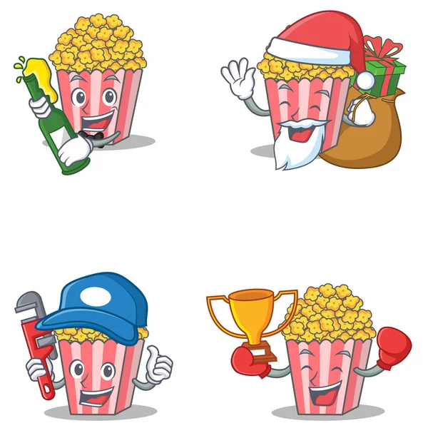 Bira Hediyelik tesisatçı kazanan patlamış mısır karakter kümesi