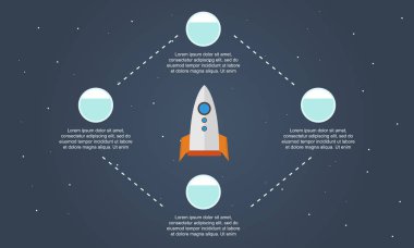 Adım kavramı başlangıç iş Infographic