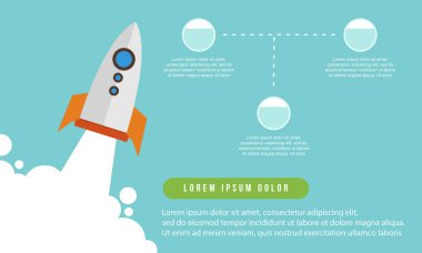 Grafik stili adım kavramı iş Infographic