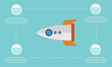 Roket iş Infographic toplama kadar başlar