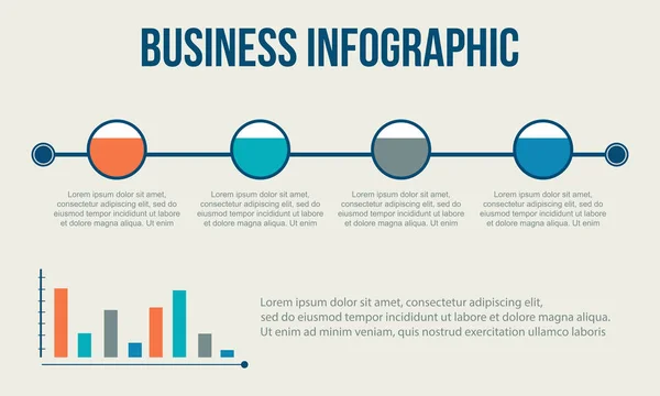 Infographie d'affaires avec graphique design coloré — Image vectorielle