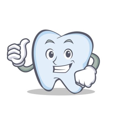 Tamam diş karakter karikatür tarzı