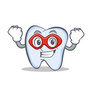 Süper kahraman diş karakter karikatür tarzı