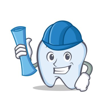 Mimar diş karakter karikatür tarzı