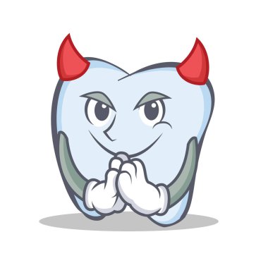 Şeytan diş karakter karikatür tarzı