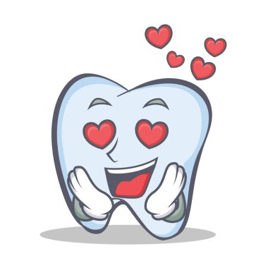 Aşk diş karakter karikatür tarzı