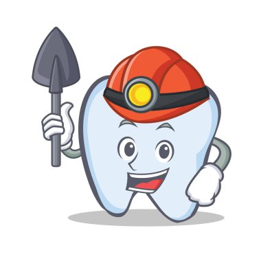 Madenci diş karakter karikatür tarzı