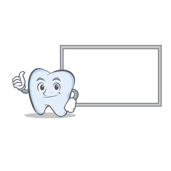 Okay board tooth character cartoon style — Stock Vector