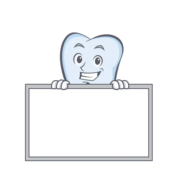 Χαμογελώντας με στυλ καρτούν χαρακτήρα δόντι Διοικητικό Συμβούλιο — Διανυσματικό Αρχείο
