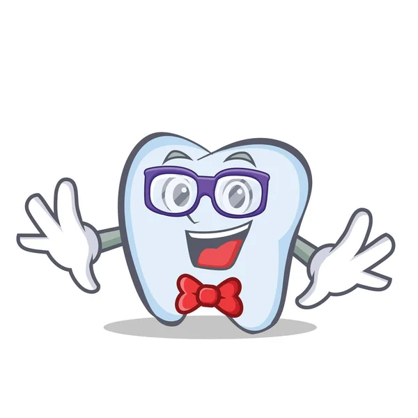 Geek tooth character cartoon style — Stock Vector